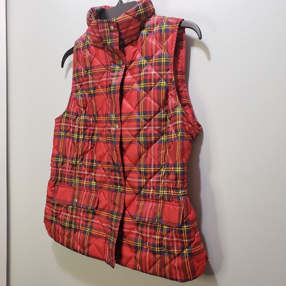Talbots Down Puffer Vest Holiday Sz. XS EUC - Picture 7 of 10